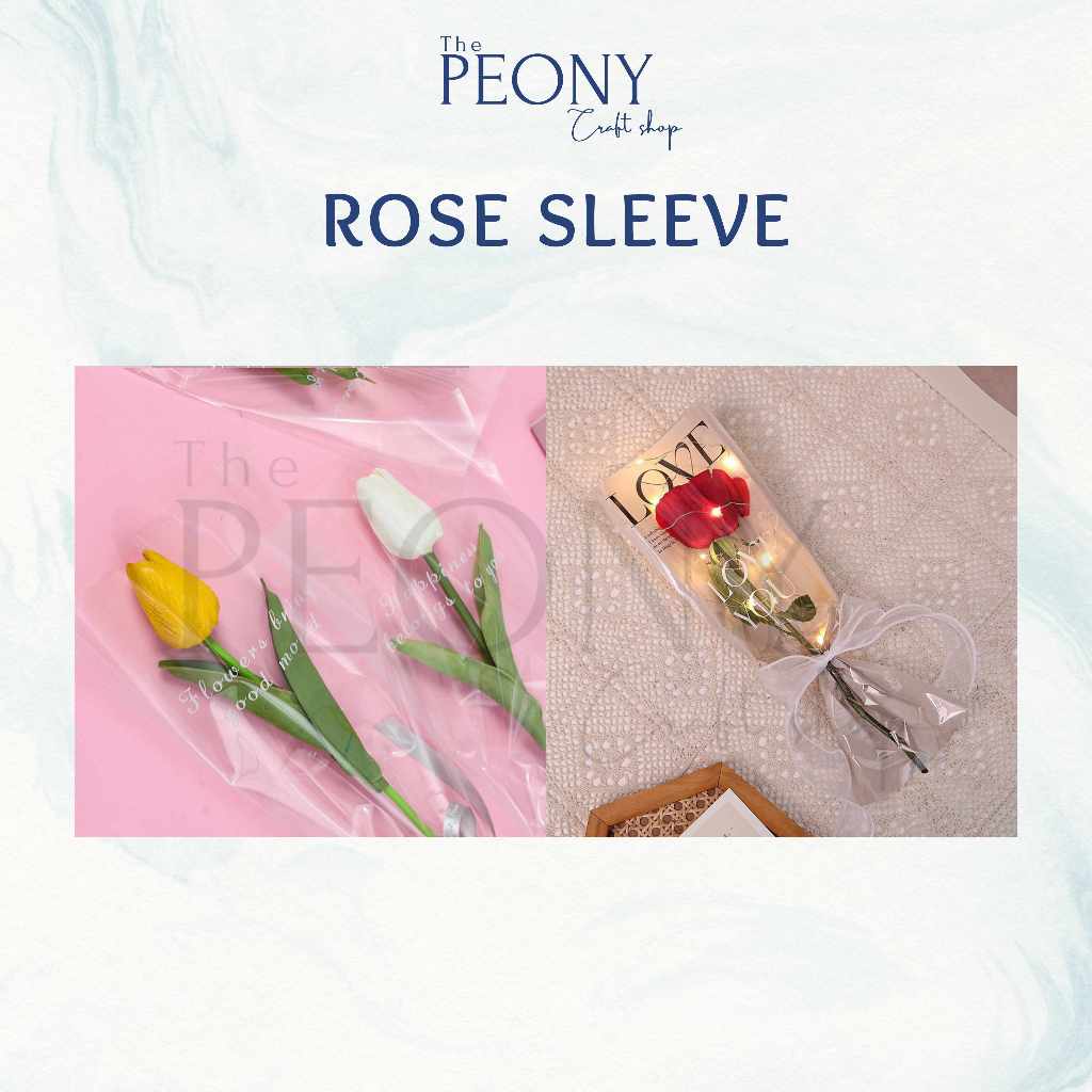 

The Peony Craft - ( 1LEMBAR ) SINGLE ROSE SLEEVE / PLASTIK BUNGA / KANTONG BUNGA