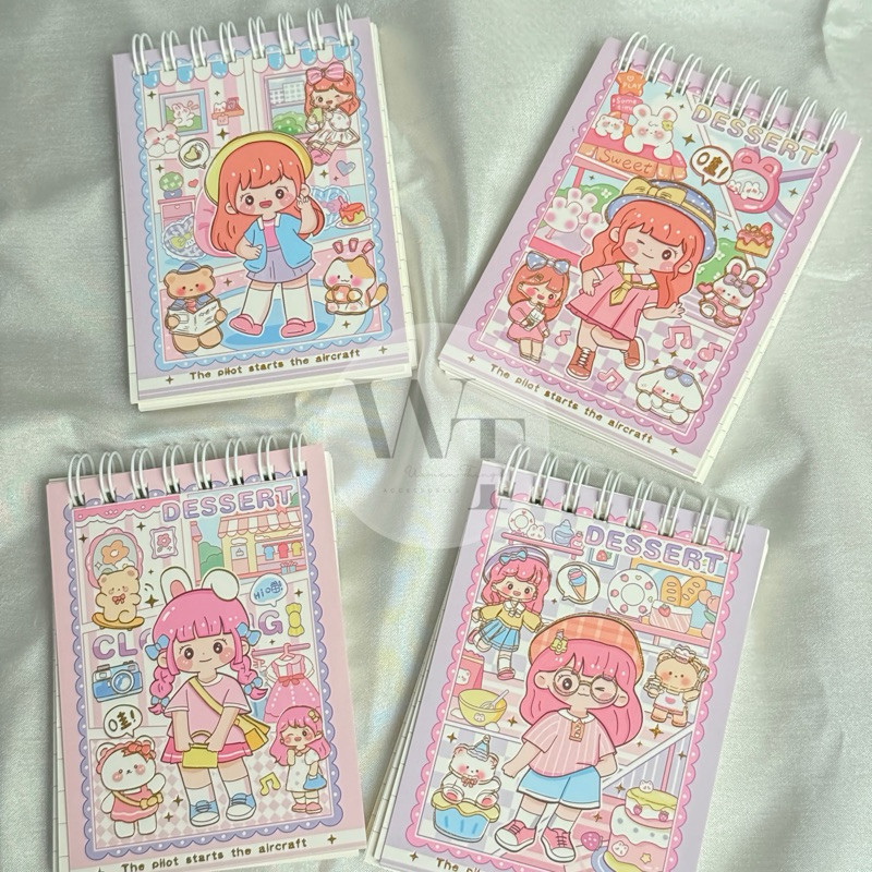 

(1 biji ) Spiral Note Book A7 Kartun - Note book lucu Karakter - Buku catatan - buku Note - A7