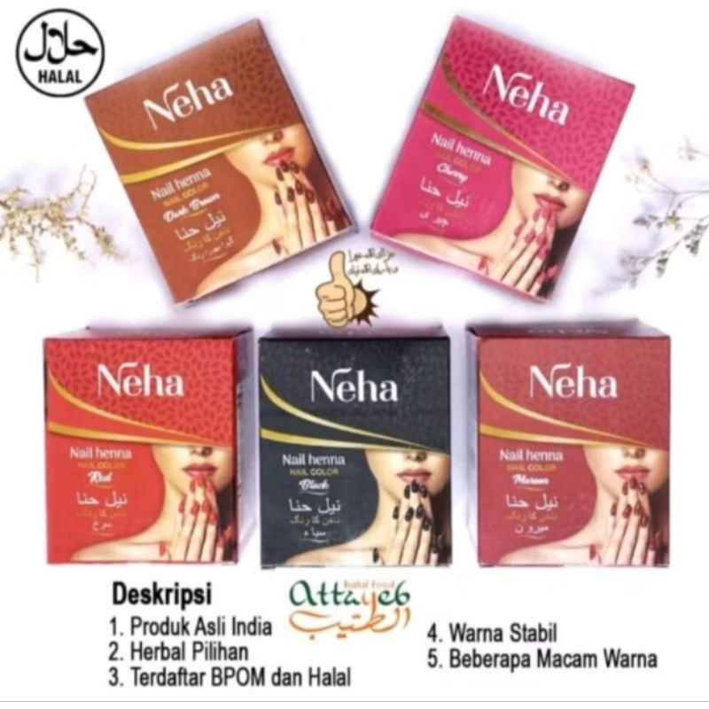 NEHA TUBE Instant Henna Kuku Pasta Instant Bentuk Tube Langsung Pakai Awet Nail Art Kuteks Cair