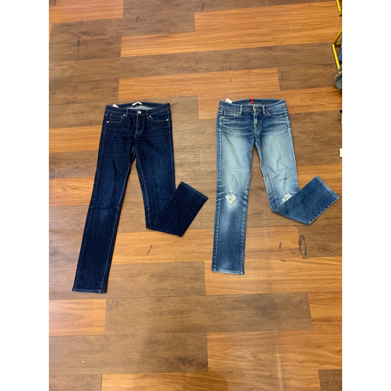 GIRLSSBOX - Celana Jeans Uniqlo Wanita Loose Highwaist Cutbray