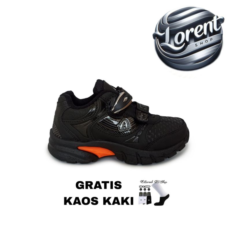 Sepatu Sekolah anak PRO ATT Magnet Original / Kets Laki-laki & Perempuan Hitam