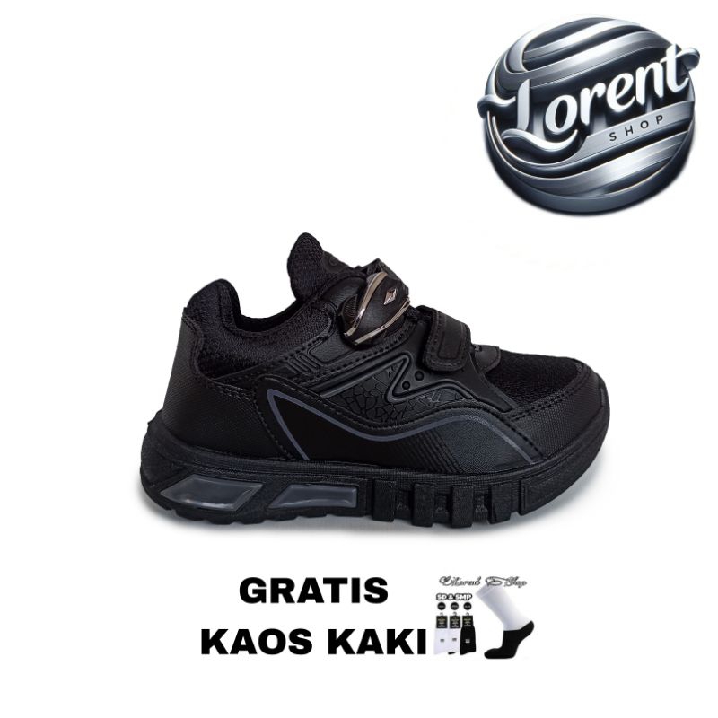 Sepatu Anak PRO ATT Magnet Original / Sepatu Sekolah Unisex Laki-laki & Perempuan Hitam