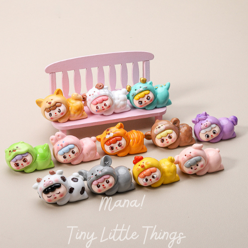 [Mana] Ornamen Mainan Figure Resin DIY 3D Motif Shio Dengan 12 Model || Pajangan Anak Unik Figure Pa