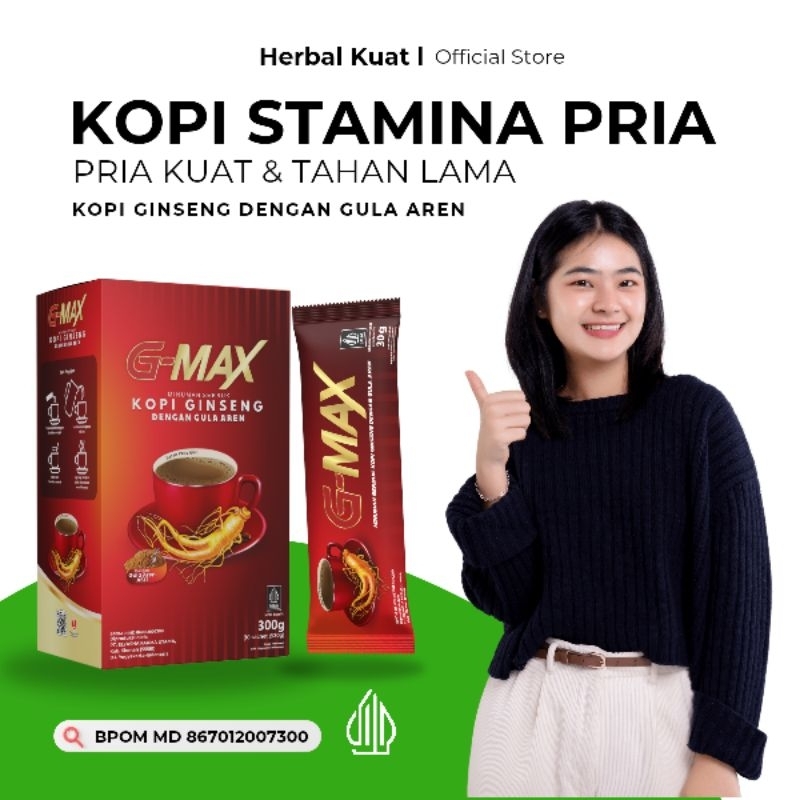 

G-MAX Kopi Ginseng Kopi Stamina Pria ORIGINAL Untuk Pria KUAT & TAHAN LAMA BPOM HALAL