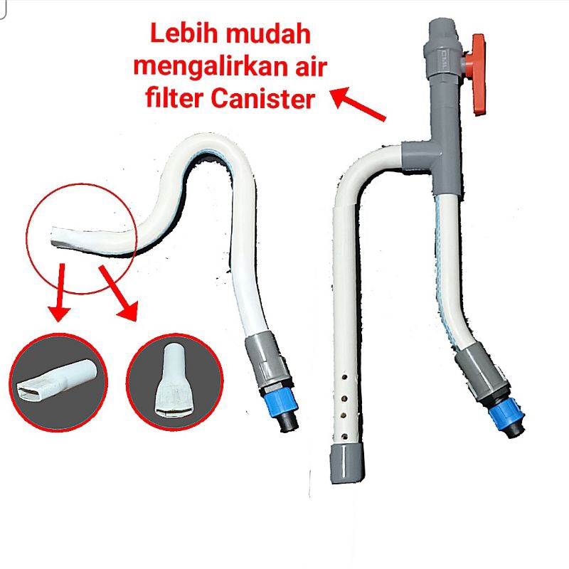 Overflow filter canister lily pipe bahan pvc