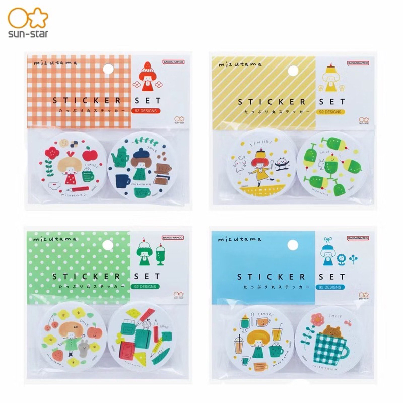 

Sticker Set Circular Seal Mizutama 92 Pieces Stiker Deco Journal Limited Edition