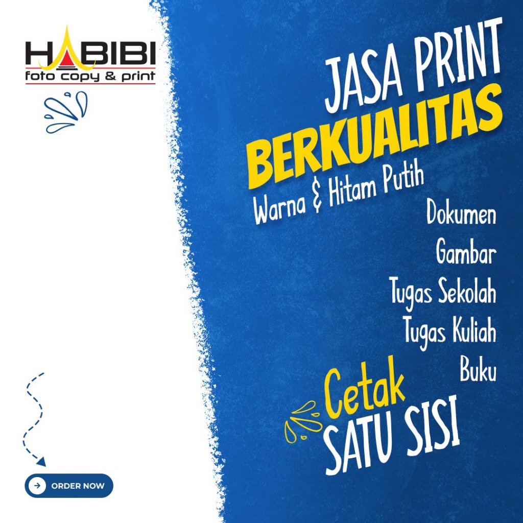 

PRINT / Cetak Kertas , buku, makalah, skripsi, tugas, soal BW/COLOR satu sisi