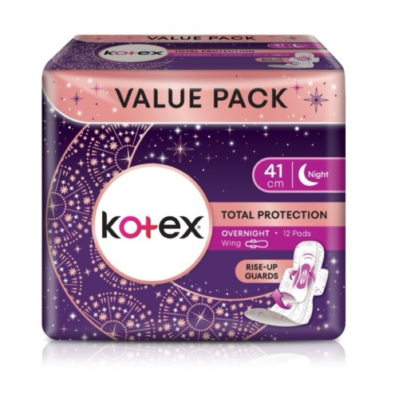 kotex overnight 41cm isi 12 pads night wings sanitary pads