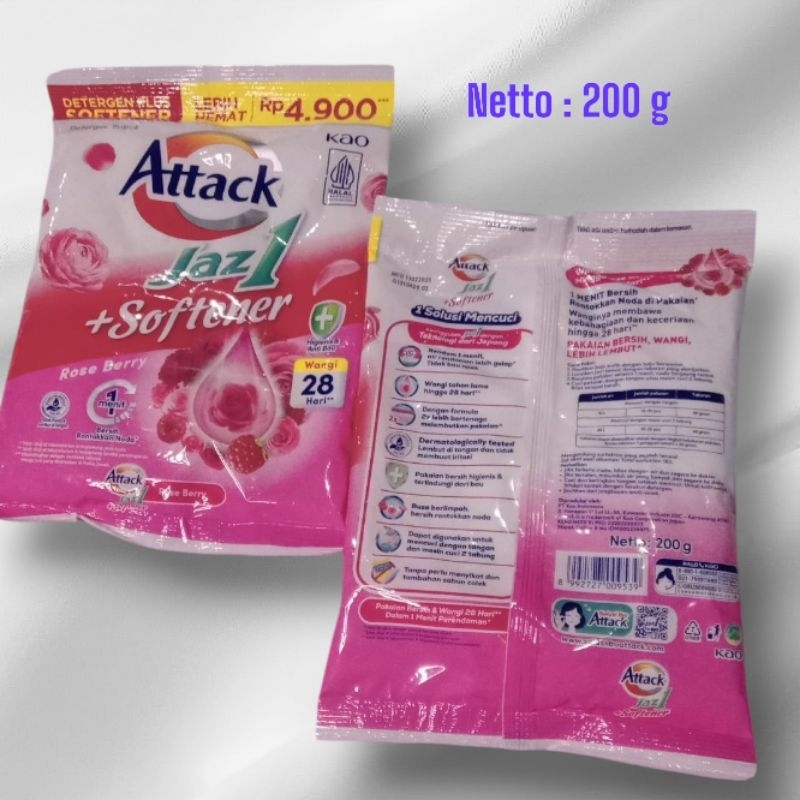 Detergen Bubuk Attack Jazz1/Sabun Cuci Baju 200 g