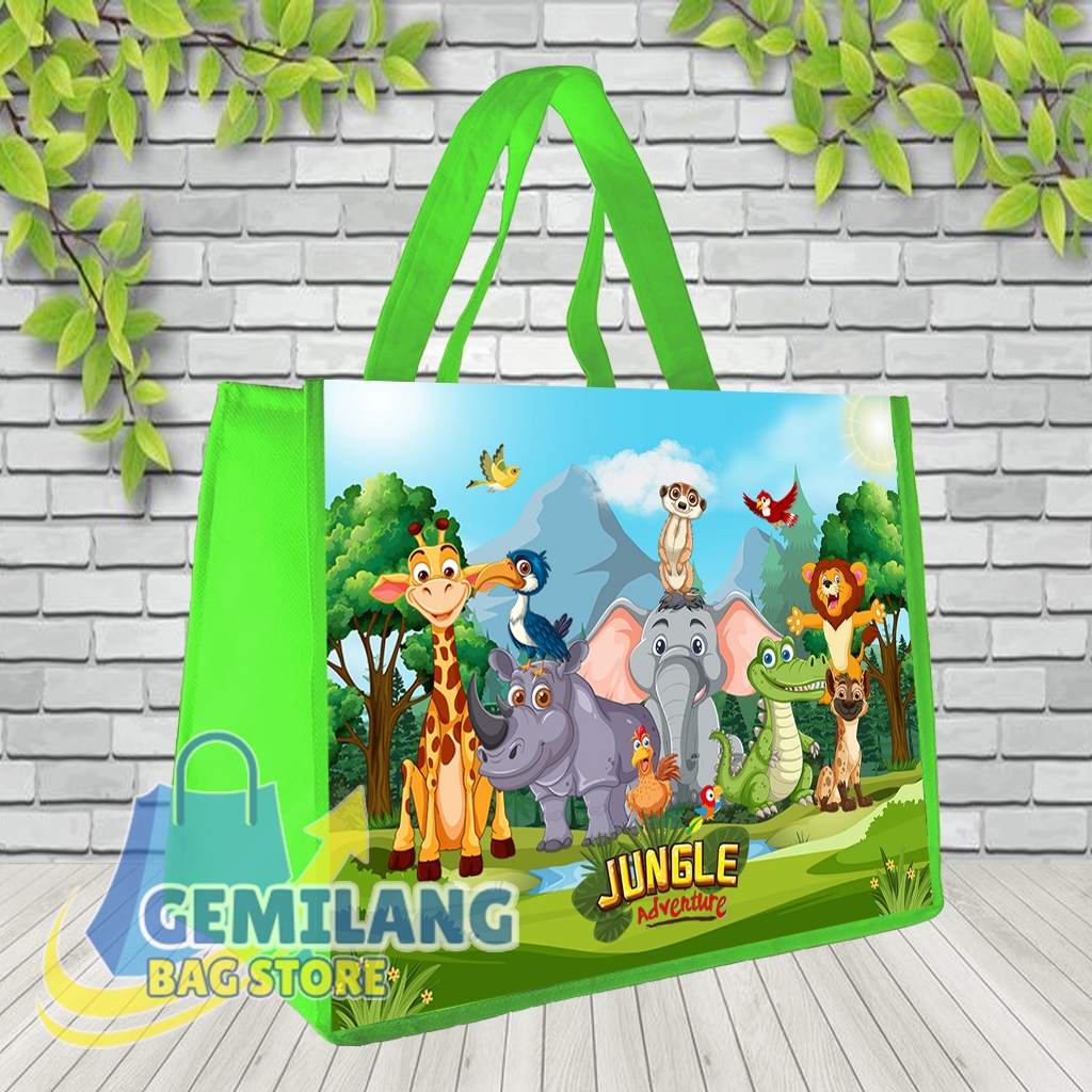 

READY STOK Tas Ulang Tahun Animal / Tas Ultah Ukuran KFC Snack / Tas Ultah Terlaris / Tas Ulang Tahun Anak / Goodie Bag Bingkisan Souvenir Anak Landscape 20x25x13 / Tas Khitanan / Tas Khajatan / Tas Bingkisan / Tas Animal / Tas Karakter
