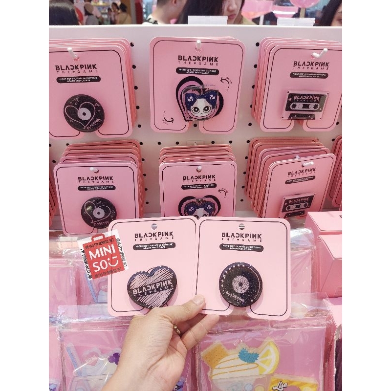 MINISO x BLACKPINK 🆕 Phone Grip Holder BLACKPINK THE GAME Collection (BLACK RECORD / PINK HEART / BL