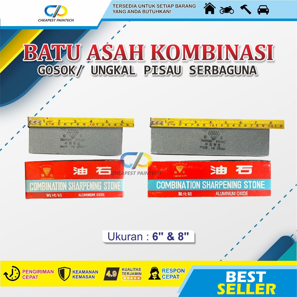 Batu Asah DIAMOND / Batu Gosok "DIAMOND" 6 Inch 8 Inch / PENGASAH PISAU / ASAH PISAU