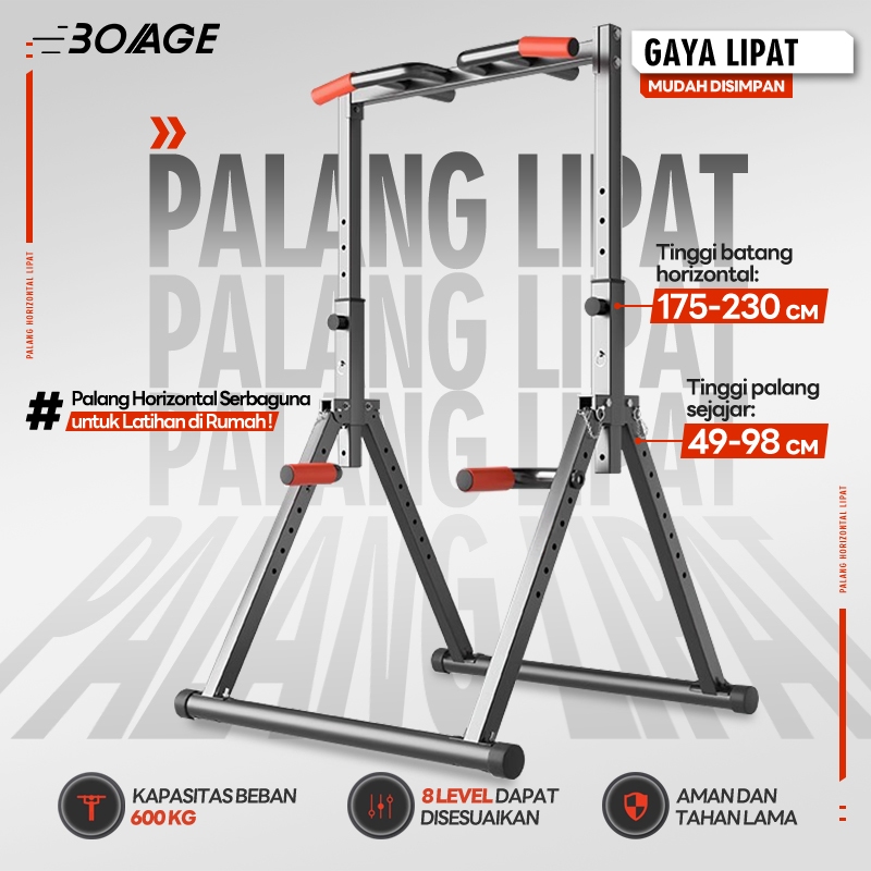 Pull Up Bar Multi Fungsi Adjustable Tinggi Alat Fitness Gym Rumahan Power Tower