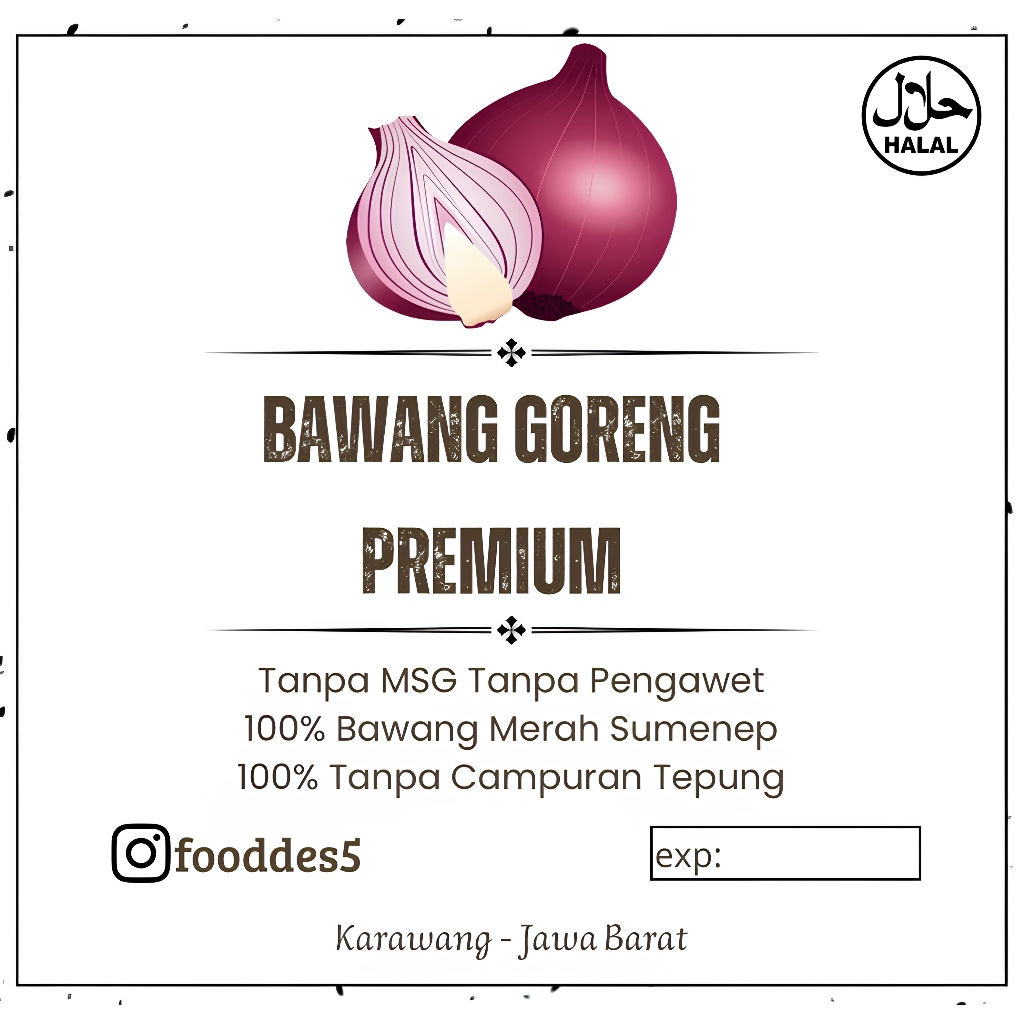 

Bawang Goreng brebes, Premium dan original, berat 250gram.