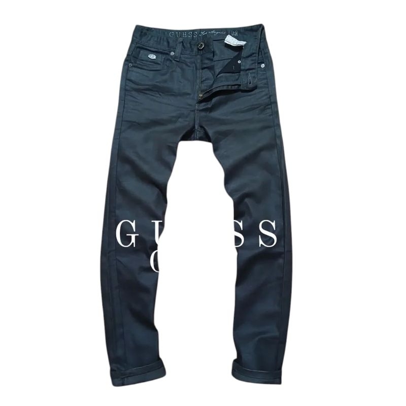 Jeans pria keren GUESS bahan coated second preloved