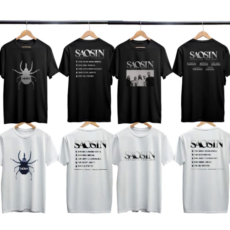 Kaos SAOSIN - TSHIRT SAOSIN TOUR INDONESIA 2025 - KAOS SAOSIN TOUR 2025 - Kaos metal - kaos musik