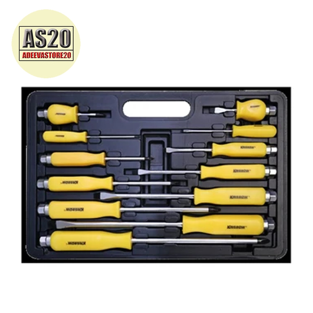 Krisbow Obeng Plus & Minus Set 12 Pcs Lrss12 Original