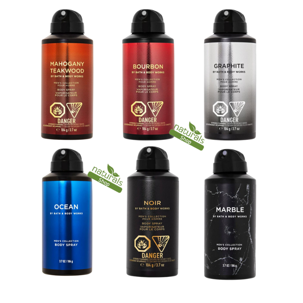 BBW Bath and Body Works NOIR / GRAPHITE / OCEAN /BOURBON/MARBLE Dedodorant Body Spray For Men 104 gr