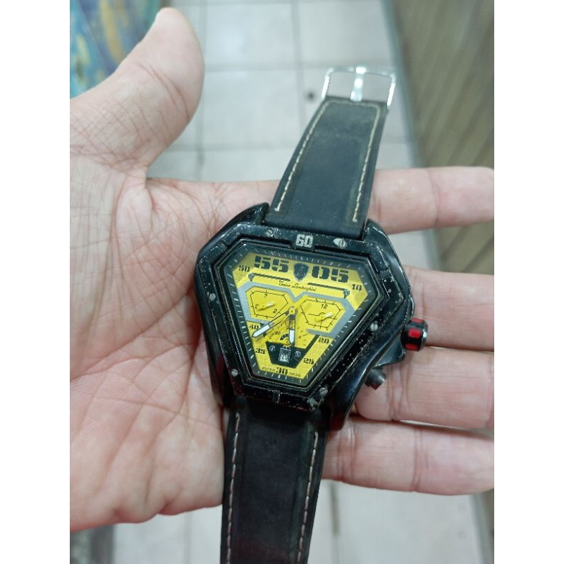 jam tangan pria otomatis Lamborghini Chronograph stainless steel-rubber