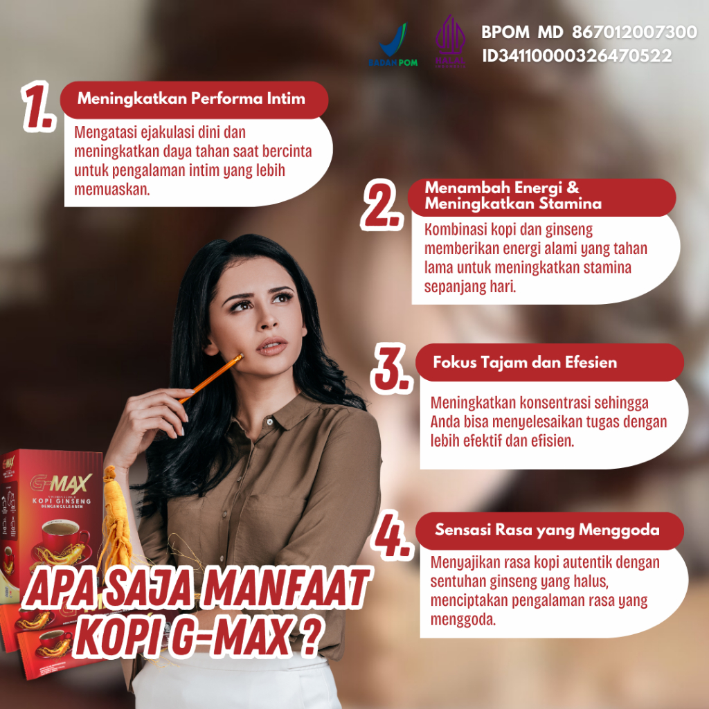 

PROMO!... KOPI G-MAX - kopi gingseng - kopi tahan lama di ranjang dan kuat - kopi gmax original 100% bpom - kopi gila aren