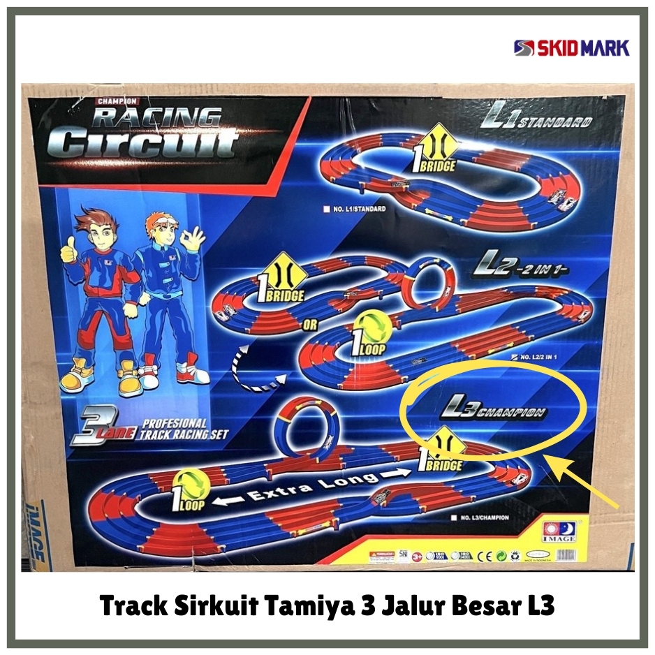 Track Tamiya Racing 3 Jalur Besar L3 Champion Racing Circuit Mini 4WD (IMAGE)