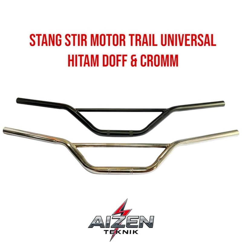 Stang Stir Motor Trail Hitam Doff & Cromm KLX CRF D-Tracker Suzuki TS 125 TS 100 Honco Scrambler Uni
