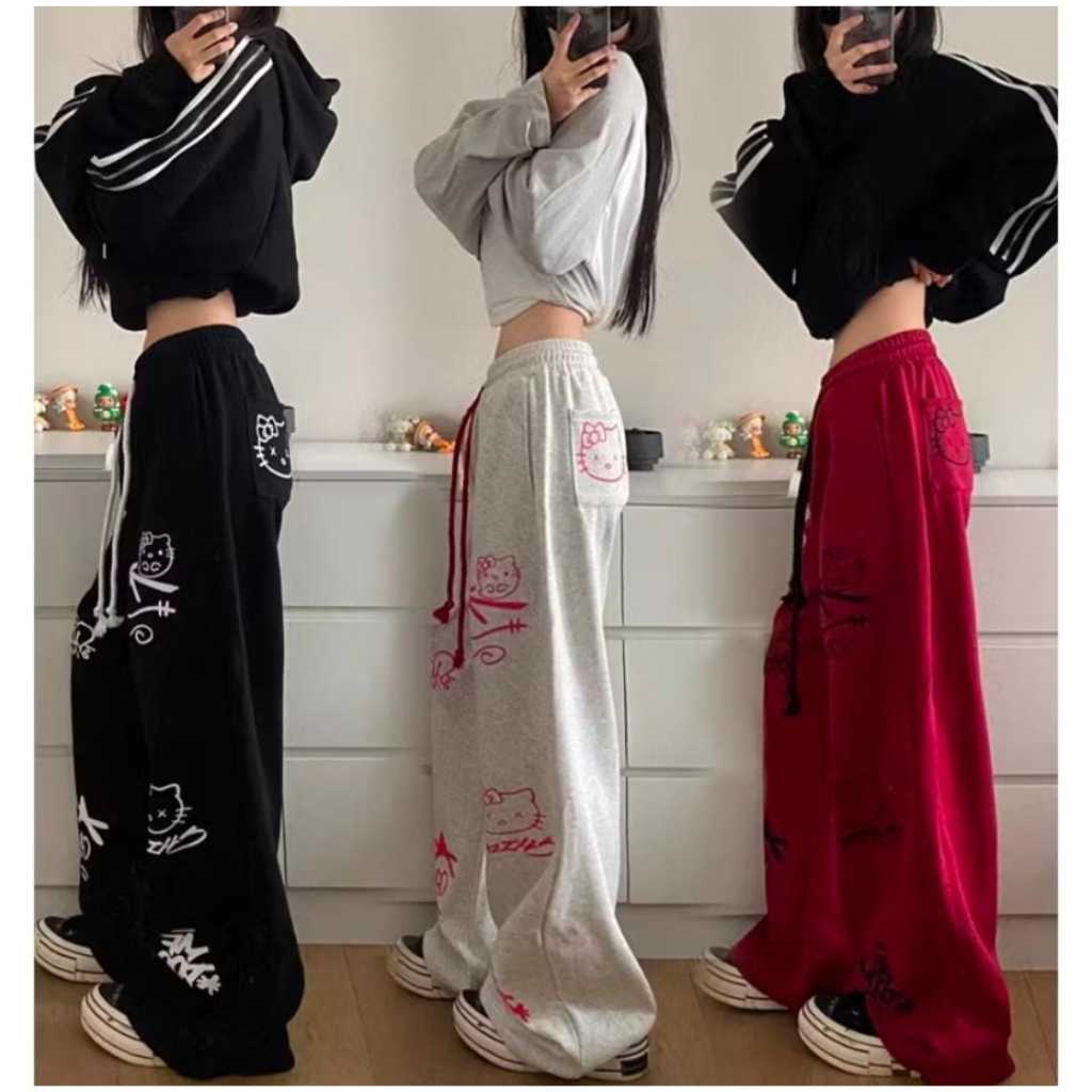 KITTY LOOSE PANTS CELANA BAGGY STANDAR WANITA KULOT CELANA PANJANG