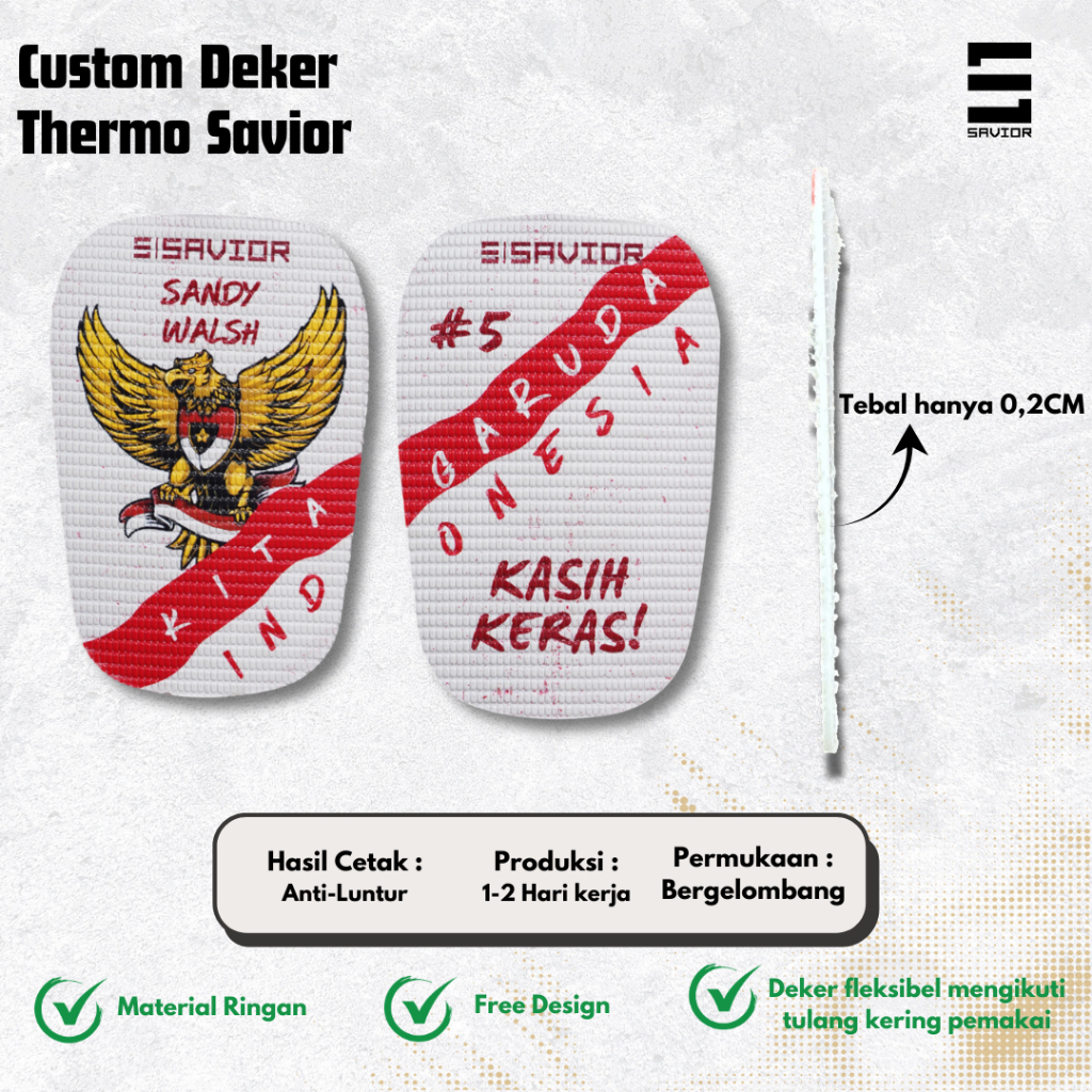 Savior Shin Guard Thermo | Deker Dewasa | Deker Sepakbola | Deker Futsal Pelindung Tulang Kering Lak