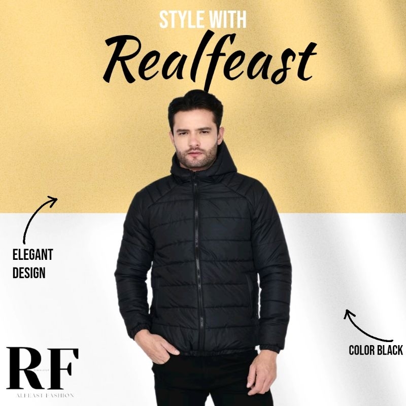 Realfeast//Jaket pria Jaket gelembung Jaket fupper jaket lapis dakron/kapas