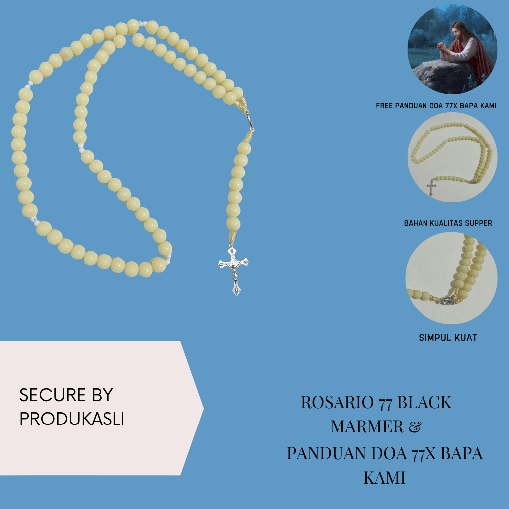 Rosario 77 Bapa Kami Putih Susu & Panduan Doa 77X Bapa Kami