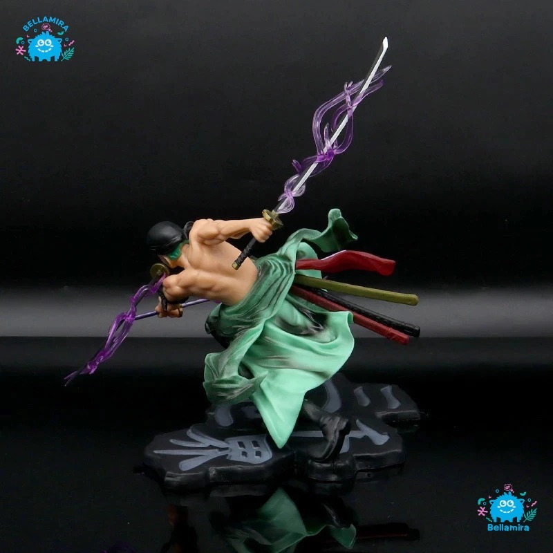Top Action figure One Piece Zoro Three Knife Original Anime Roronoa Zoro PVC Koleksi Premium