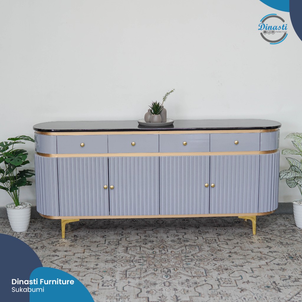 Drawer Mewah Newmira Oval 160 Bupet Meja tv Pajangan
