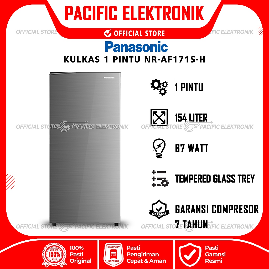 Kulkas Panasonic 1 Pintu NR-AF171S-H / 171S (Silver)