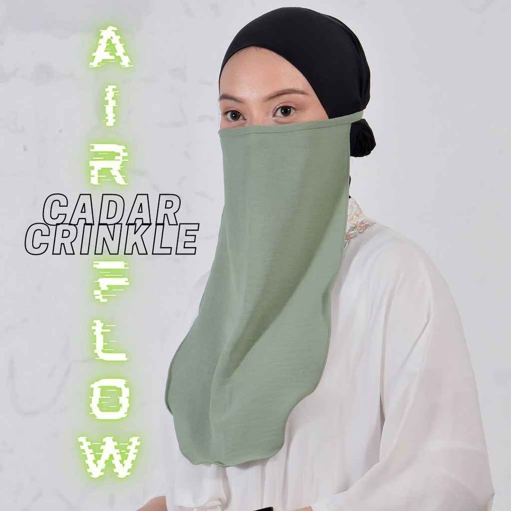 Cadar Crinkle Airflow Premium Jahit Tepi Rapi Aksesoris Hijab Premium Crinkle Airflow Veil Sewing Ne