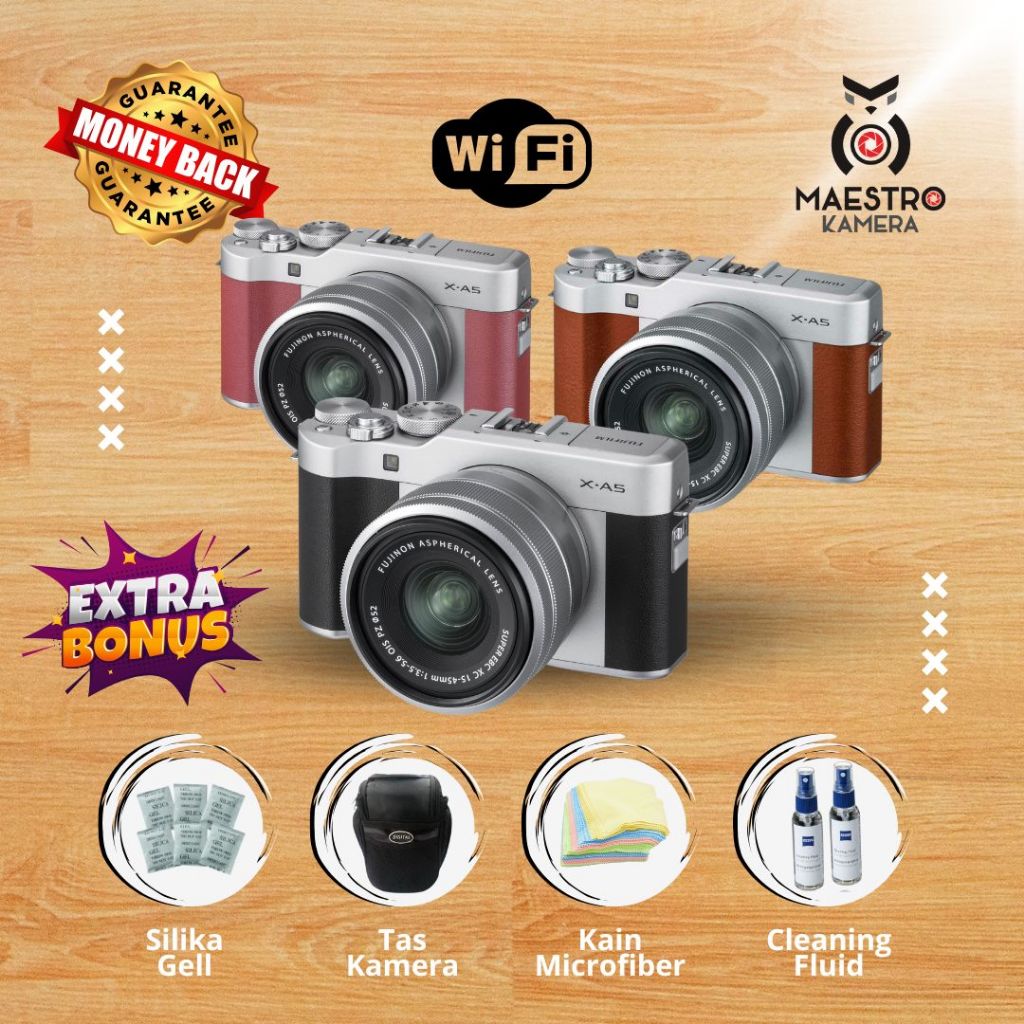 Kamera Mirorrless Fujifilm XA-5 WIFI Video Vlog dan fotografi