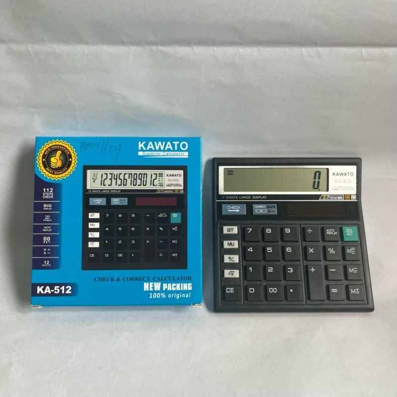 

Kalkulator 12 Digits / Superior Calculator / Check & Correct Calculator Kawato KA-512