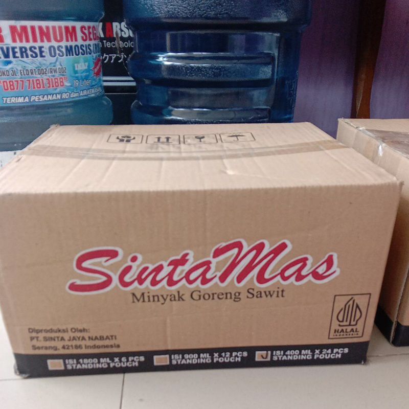 

1 KARTON ISI 24 PCS MINYAK GORENG SINTA MAS 400 ML exp 2027