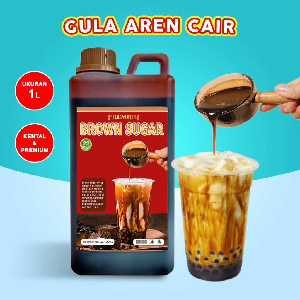 

GULA AREN CAIR 1LITER / BROWN SUGAR SYRUP / PREMIUM BOBA BROWN SUGAR CAIR / GULA AREN CAIR