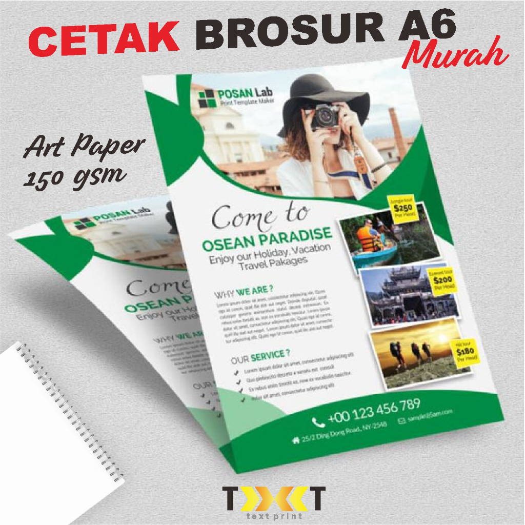 

TERMURAHHH CETAK BROSUR ART PAPER 120GSM GLOSSY UKURAN A6