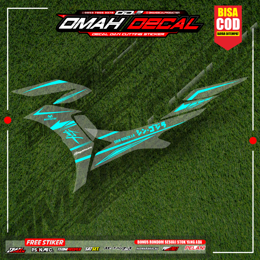 STIKER STRIPING TRANSPARAN AEROX NEW 155 FACELIFT LIS STICKER UV BAHAN MAX DECAL PREMIUM WARNA BIRRU