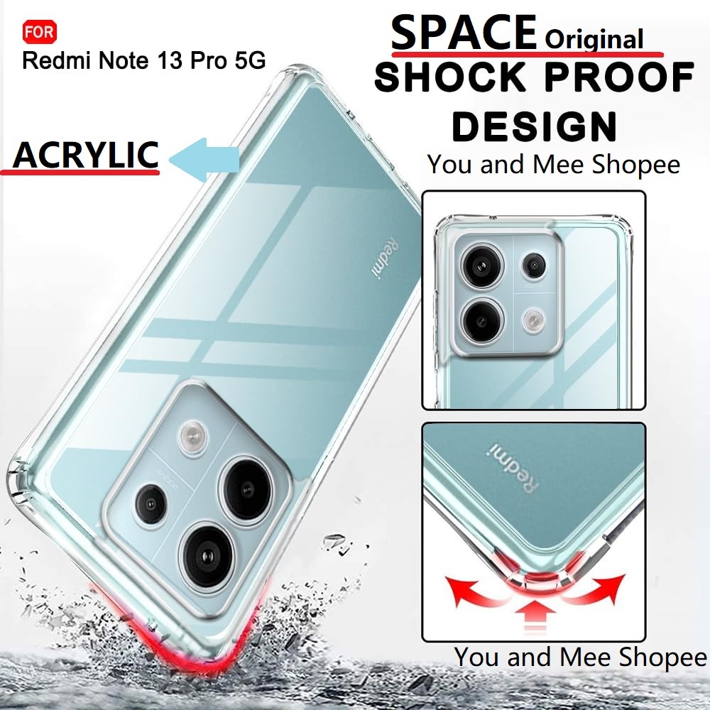 VANO SPACE Original Case CLEAR Anti YELLOW XIaomi Redmi Note 13 4G/ 13 5G/ 13PRO 5G/13 PRO+ 11 11PRO