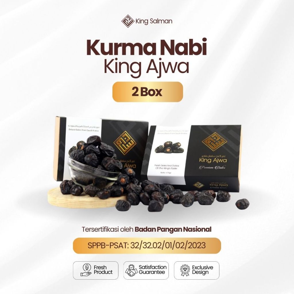 

Paket 2 Box Kurma King Ajwa Premium - Kurma Nabi Original | Oleh Oleh Haji Umroh Best Seller