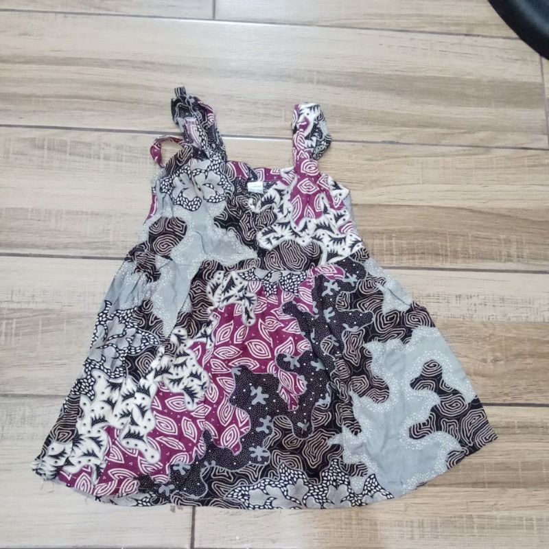 dress batik anak perempuan preloved 2tahun