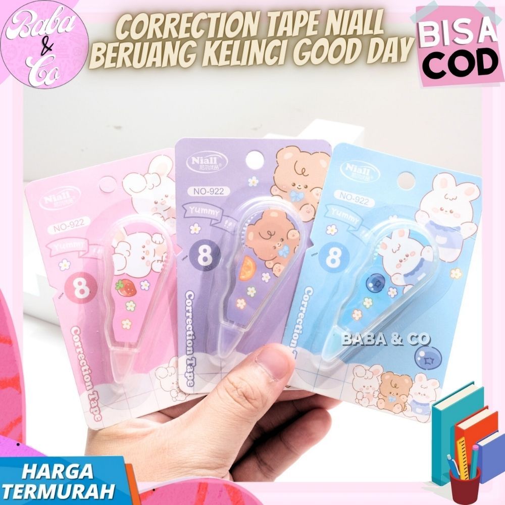 

CORRECTION TAPE NIALL BERUANG KELINCI GOOD DAY TIP EX KERING BERUANG KELINCI TIP X PITA BERUANG CORRECTION TAPE KELINCI IMUT UNIK COD