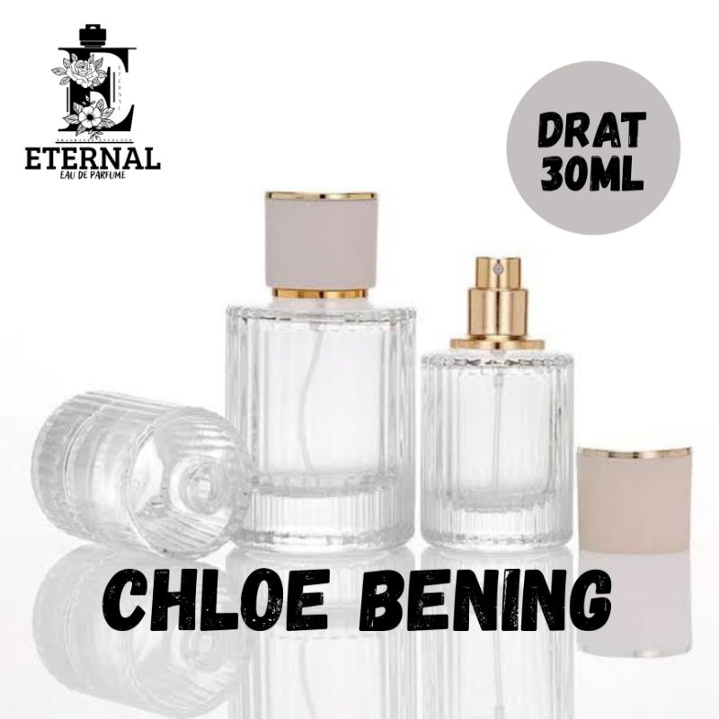 ‎Botol Chloe Premium Tutup Putih 30ml Drat - Botol Kosong Parfum - Botol Parfum Murah - Botol Bening