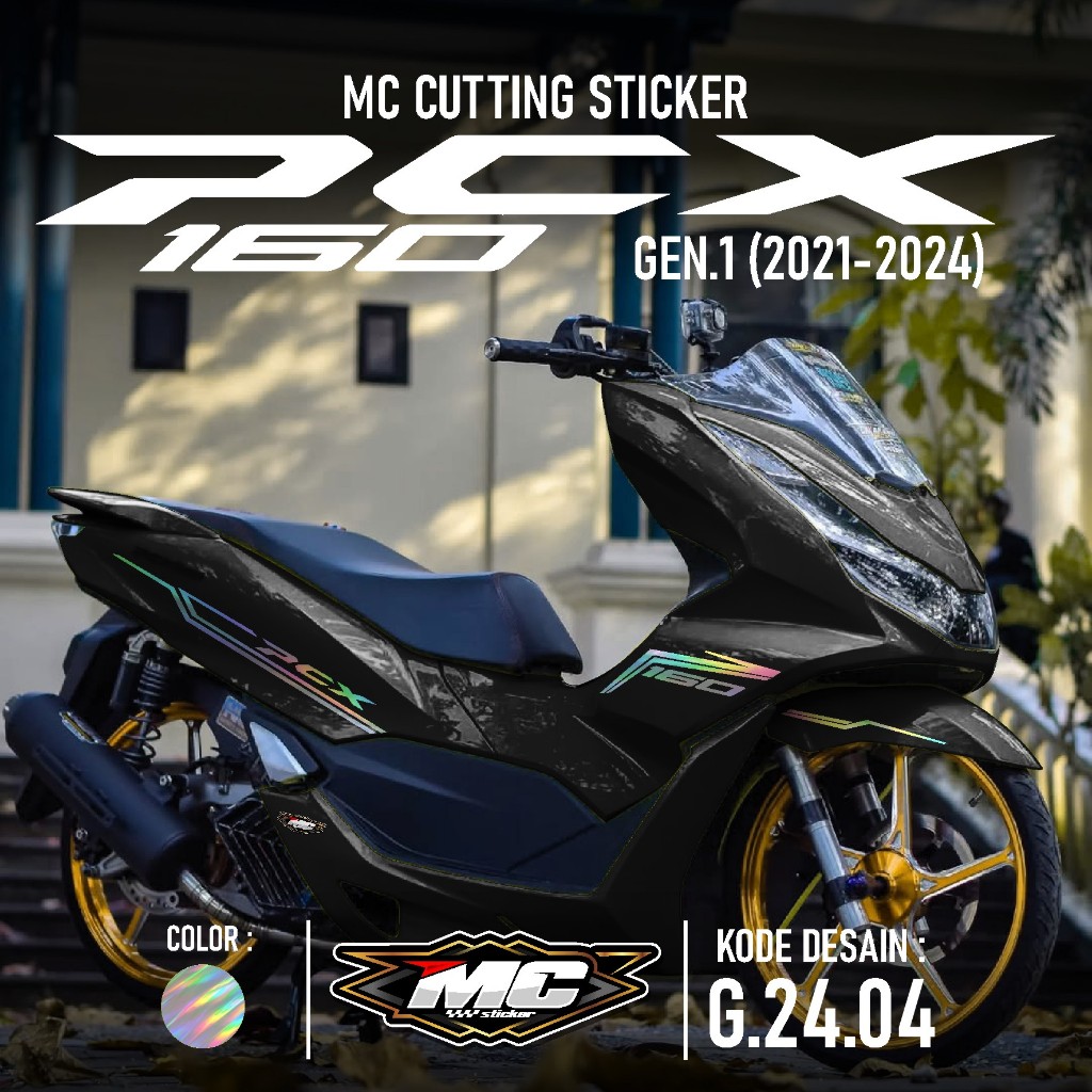 Cutting Sticker Striping PCX 160 NEW 2021 2022 2023 2024 - Aksesoris Motor Stiker Skotlet Cutting Li