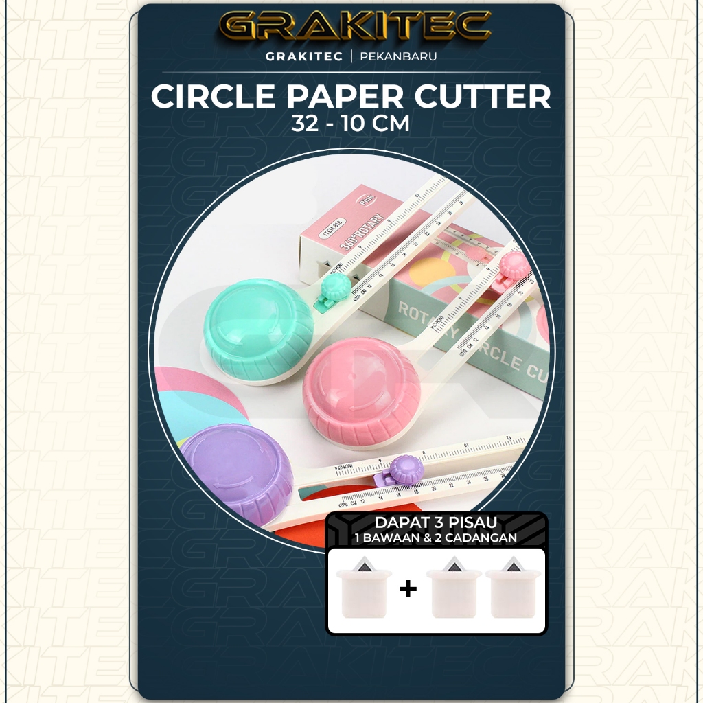 

Circle Cutter Premium 10 cm - 32 cm / 4 inc - 12 inc Pisau Alat Potong Kertas Sticker Bulat / Lingkaran / Bundar Kualitas Eksport