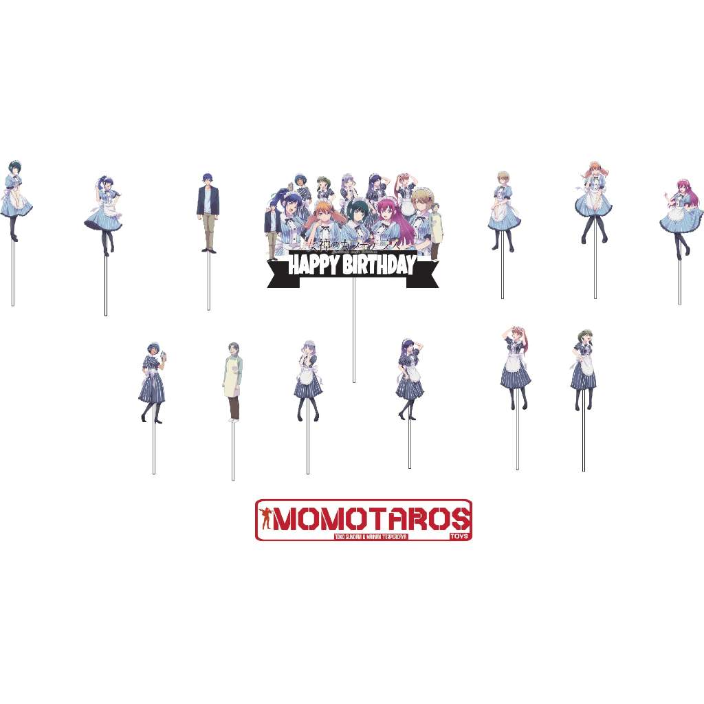 Topper cake Megami No Cafe Teracce isi 13 pcs