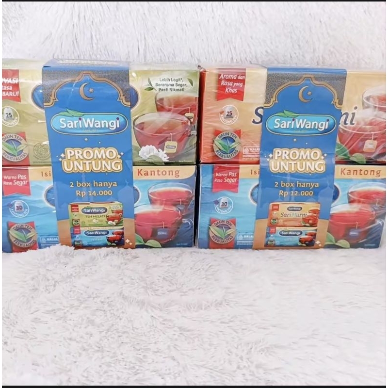 

Teh Sariwangi Isi 30 + Teh Sari Murni Isi 25 / Paket Isi 2 Box