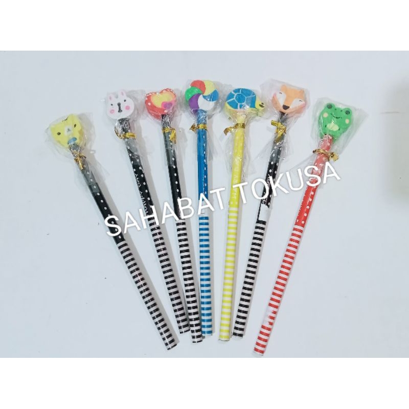 PENSIL+ PENGHAPUS KARAKTER (1 PCS)Mainan anak/mainan grosir